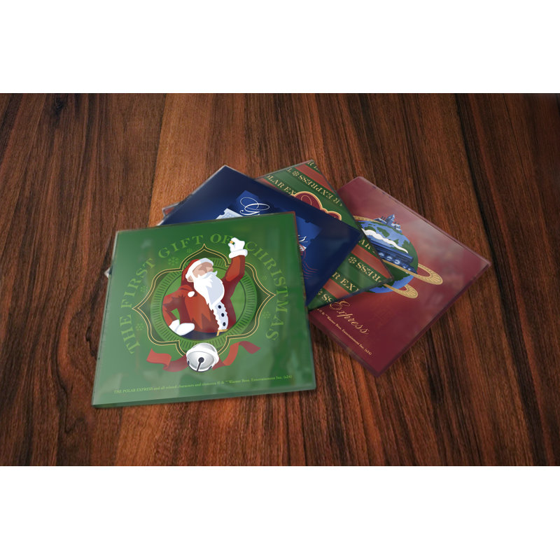 (Symboles) Ensemble de sous-verres en verre Starfire, Polar Express / 20e anniversaire