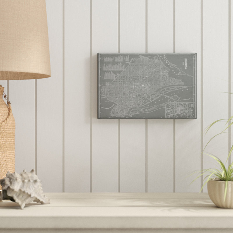 «City Map of Washington D.C.» Peinture sur toile, H 8 po x l 12 po