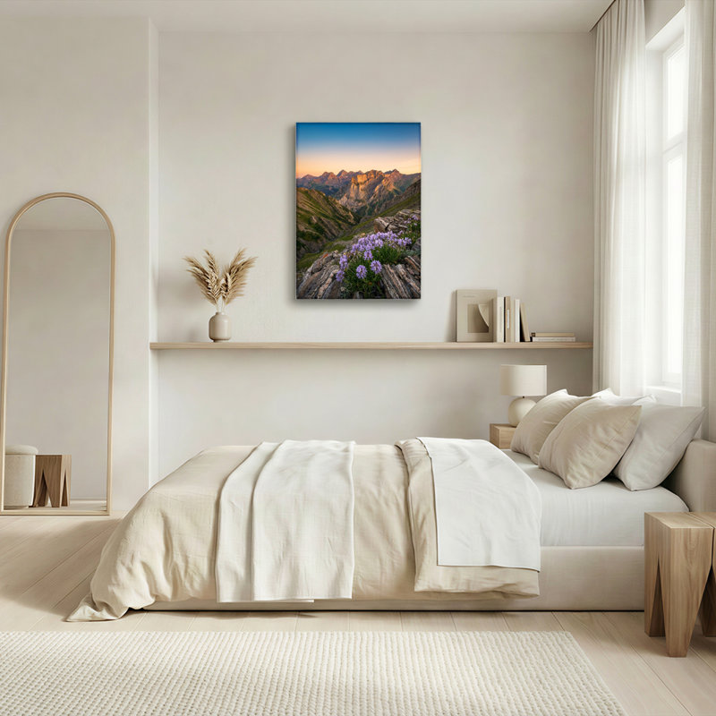 Fleurs de montagne, art mural sur toile, ensemble de 1, 1218