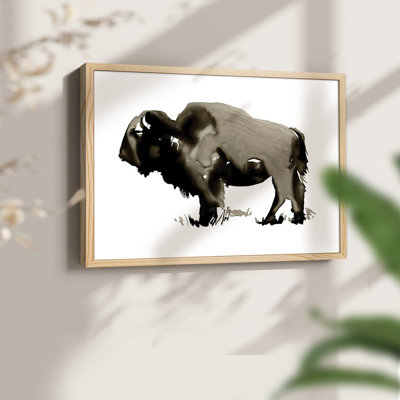 Monochrome Bison II -Framed Print - Restickable