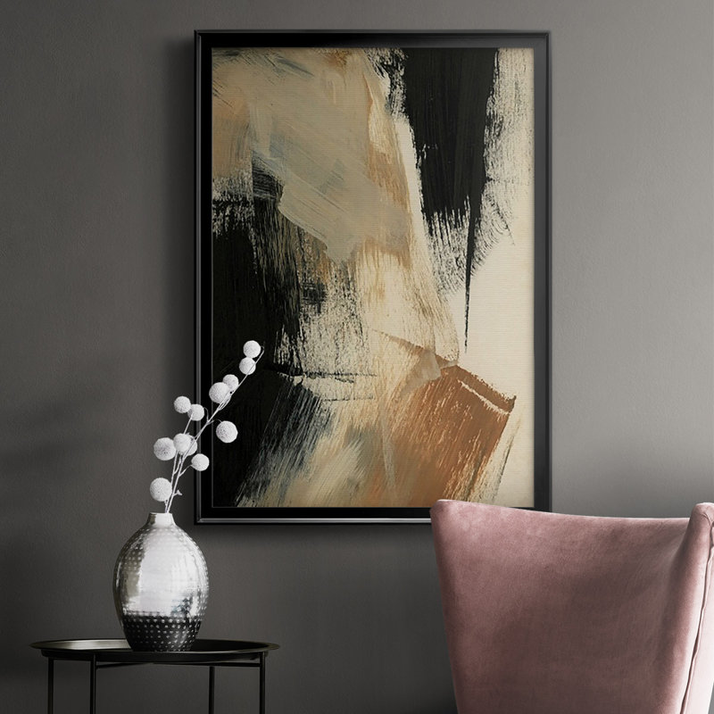 Baked Paintstrokes V - impression d'un seul cadre photo, H 42,5 po x l 30,5 po x P 1 po, Noir