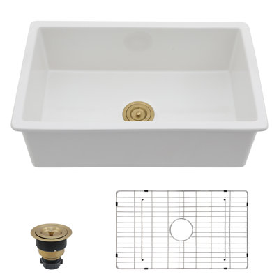 Évier de cuisine encastré en argile réfractaire 30 po x 18 po