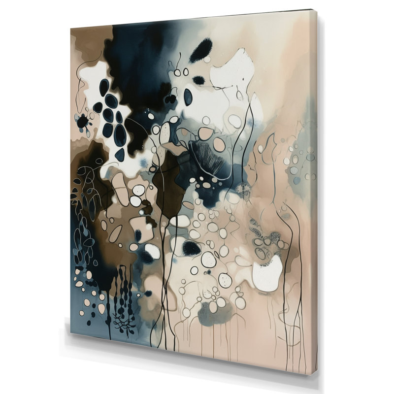 Blue Reflections I - Abstract Wall Art Living Room, H 20 po x l 12 po, Toile tendue