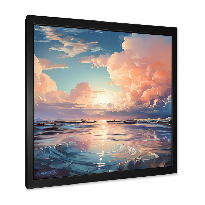 «Clouds Charm», impression sur toile, H 24 po x l 24 po x P 1 po, Cadre simple noir