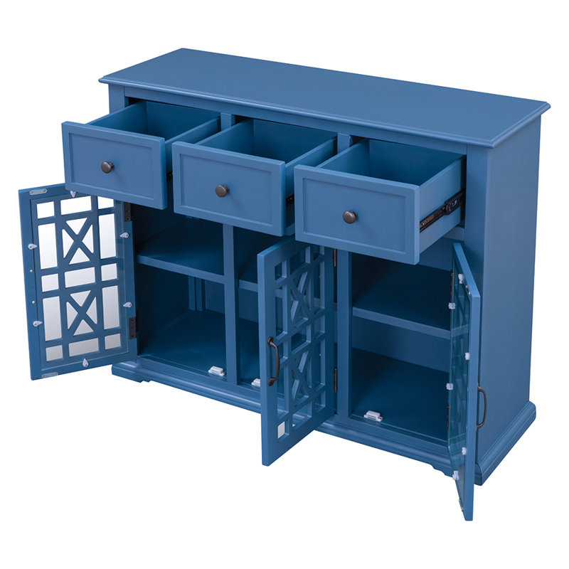 Buffet 3 tiroirs Arel, Bleu foncé