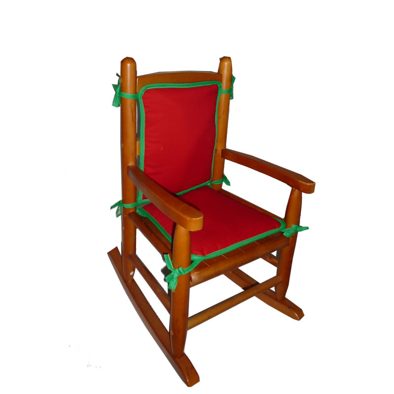 Outdoor 1'' Rocking Chair Seat / Back Cushion, Red/Green