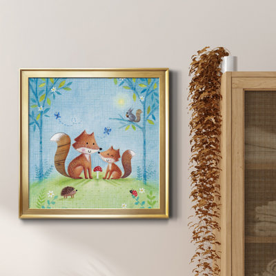 Woodland Family Fox - cadre photo, impression sur toile