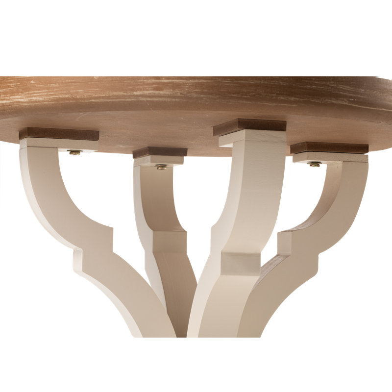 Natural Wood Tray Top End Table Set with Curved Legs