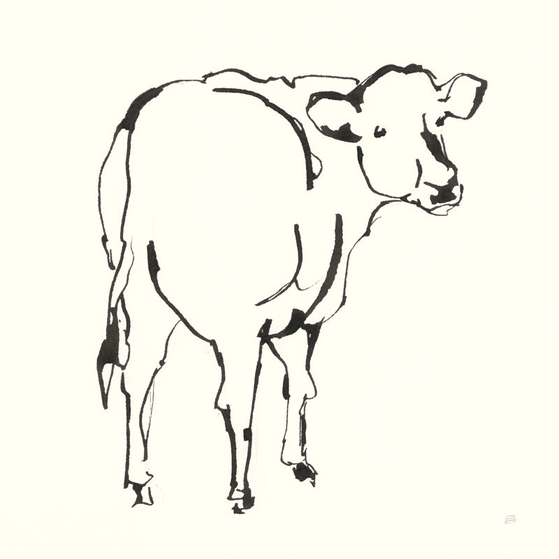 Line Cow by Chris Paschke - Wrapped Canvas Print, 76cm H x 76cm W