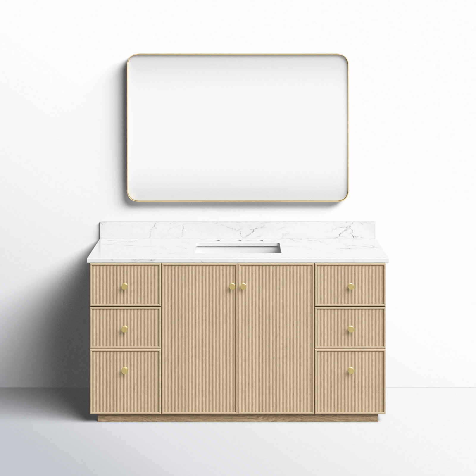 Amella 60'' Single Bathroom Vanity, Natural