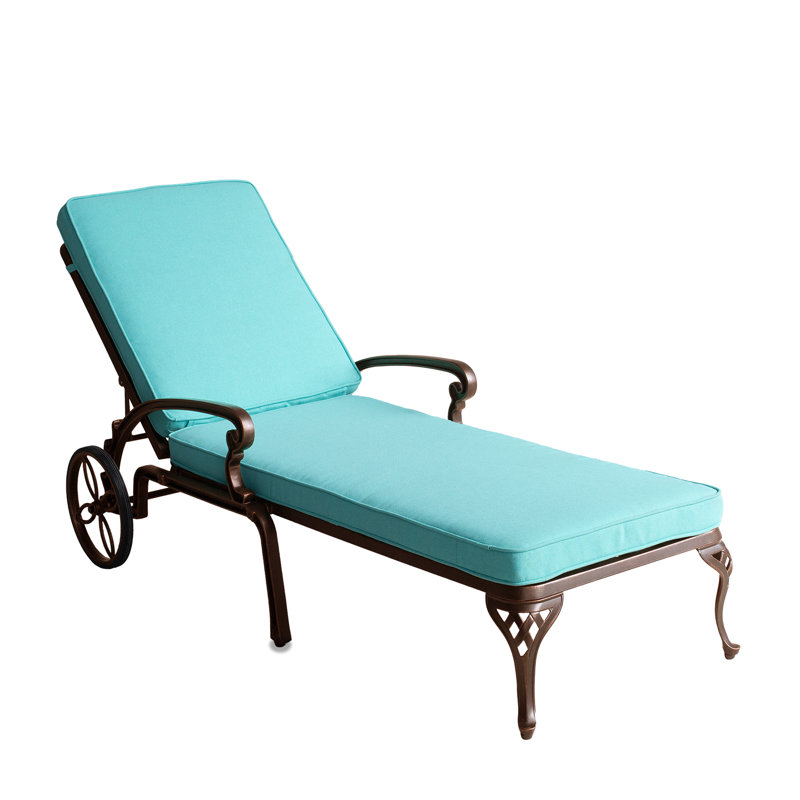 Chaise longue inclinable 60 po Bedwell, Bleu