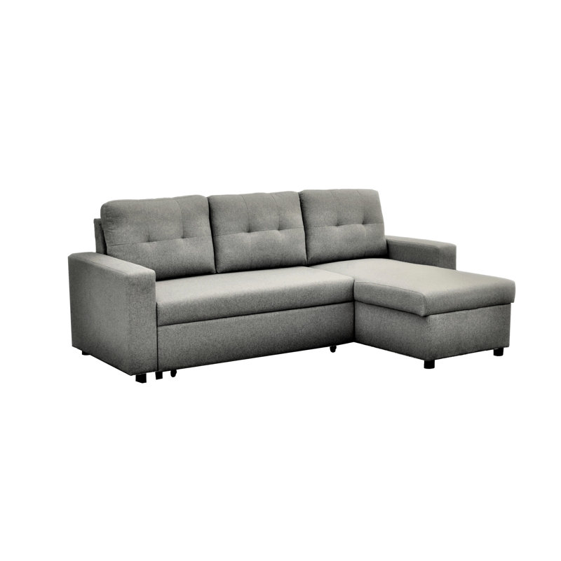 Élégant lit en forme de L gris, 3 canapés modulaires pour un petit espace de vie en forme de L,
