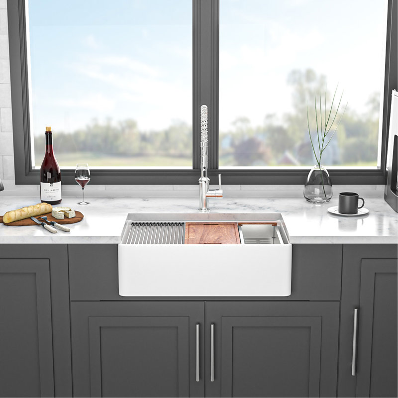 Évier de cuisine à double cuve en céramique durable et polyvalent pour une cuisson efficace