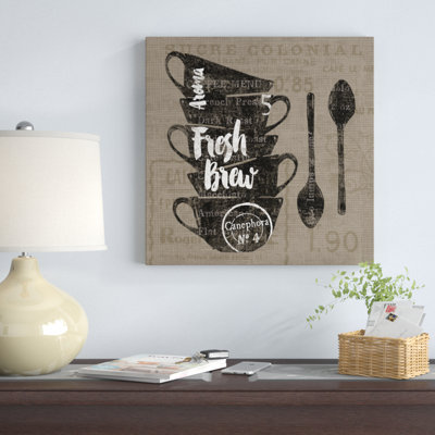 Linen Coffee III by Sue Schlabach - No Frame Print on Canvas