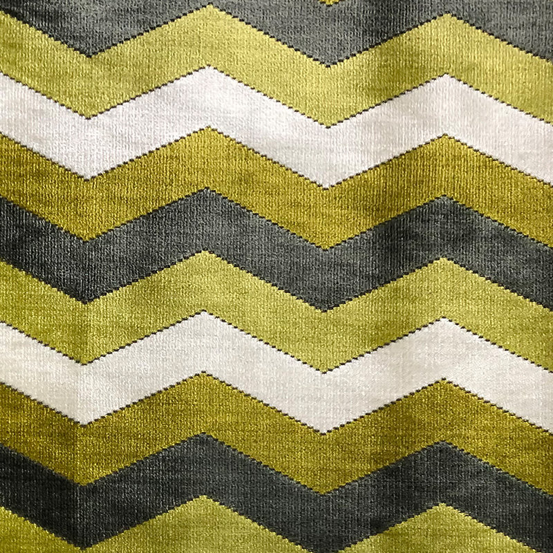 Tissu Fabiana | Velours zigzag à motif de chevrons | Couleur pomme, Pomme