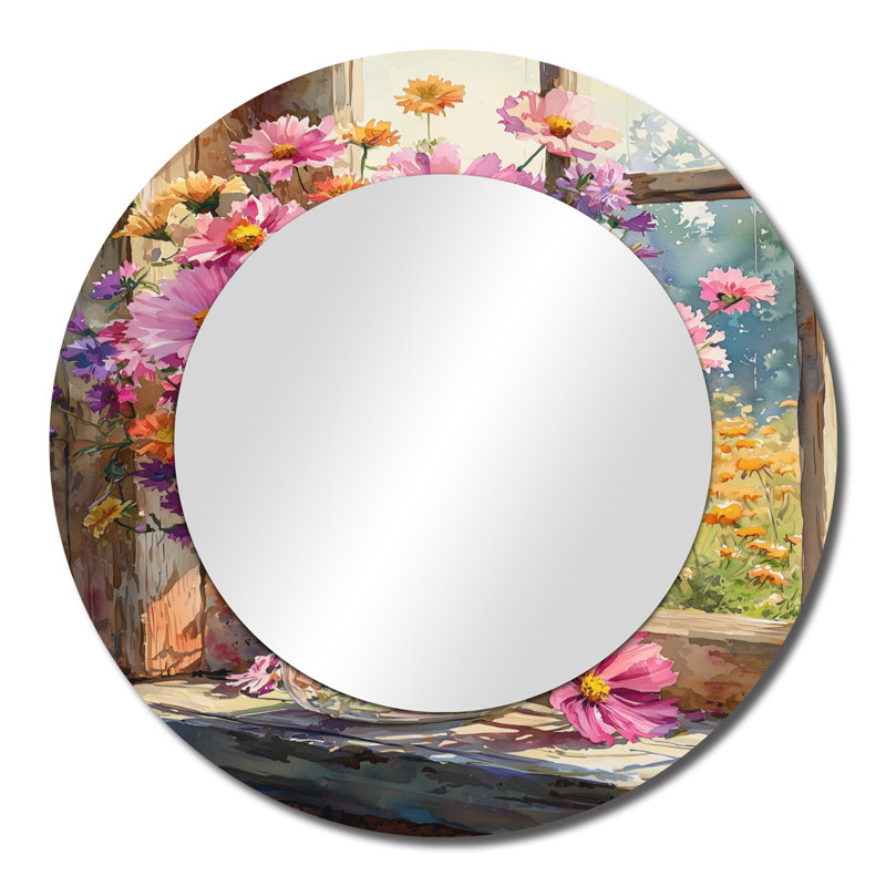 Country Garden Charm Of Assorted Bouquets I - Miroir floral pour décoration murale, 23 po x 23 po
