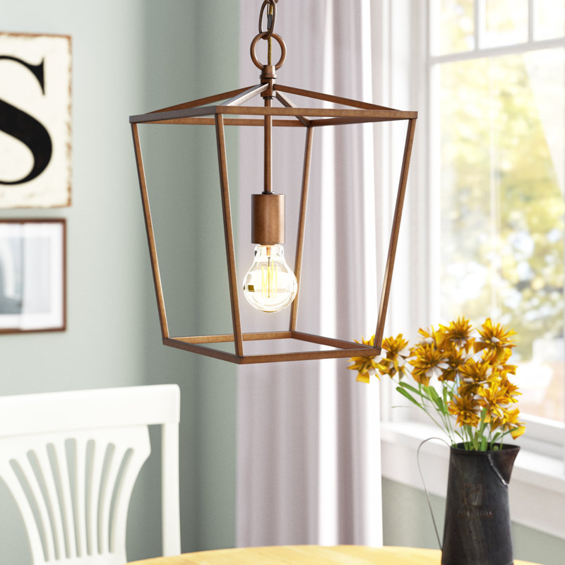 Luminaire suspendu géométrique 1 lumière Finnick, Doré vieilli