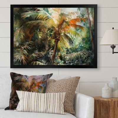«Green Palm Tree Paradise I», reproduction sur toile