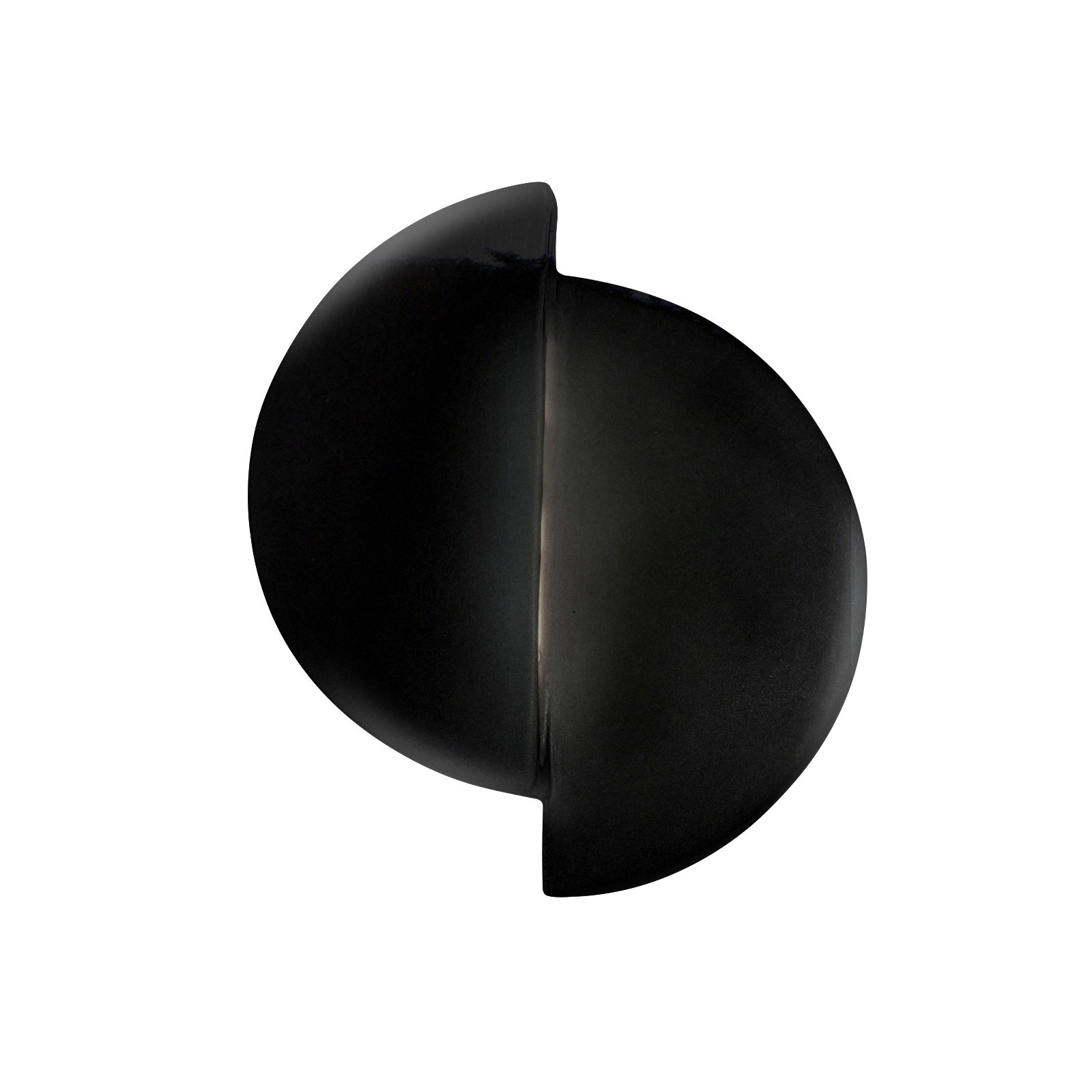 Tenny Single Light Ceramic Dimmable LED Flush Mounted Sconce, Gloss Black with Matte White Internal