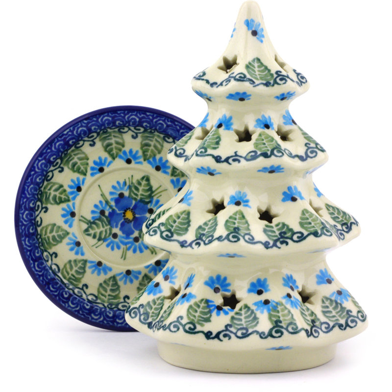 Forget Me Not Tealight Candle Holder, 5.91" H x 3.94" W x 3.94" D