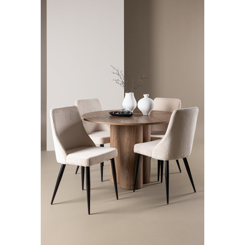 Flaxt 4 - Person Dining Set, Brown