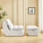 Boneless Modern Compressed Lounge Chair With Ottoman, Cozy Corduroy Recliner For Small Spaces, Living Room, Or Bedroom-1460413418