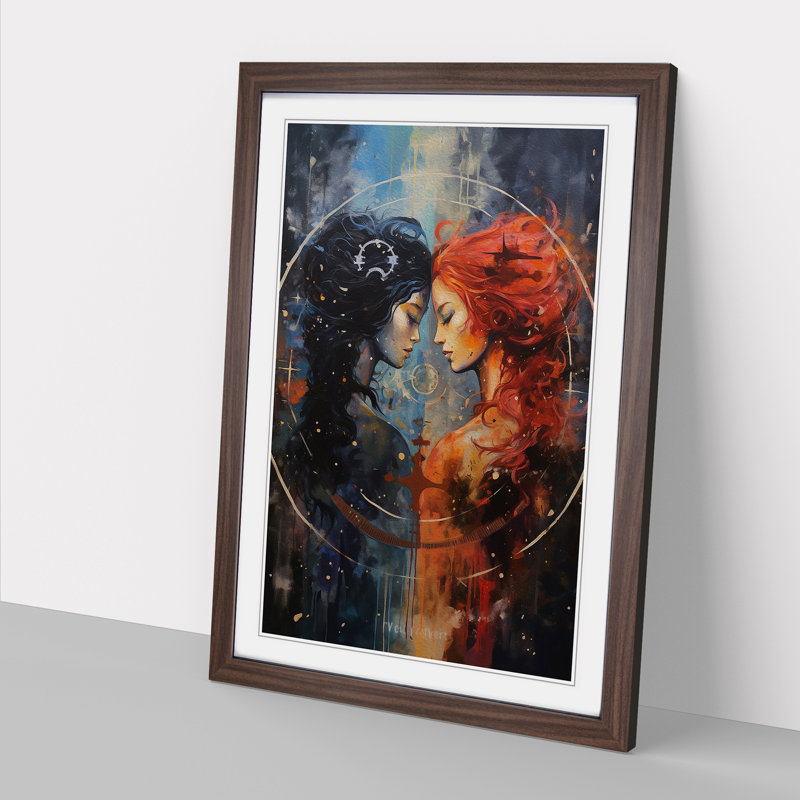 Single Picture Frame Print on Wood, 34cm H x 25cm W, Walnut Framed