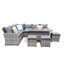 Rosen Wicker 9 - Person Garden Lounge Set with Cushions-112578399