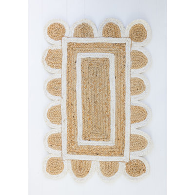 Hand Braided Jute / Sisal Area Rug in White