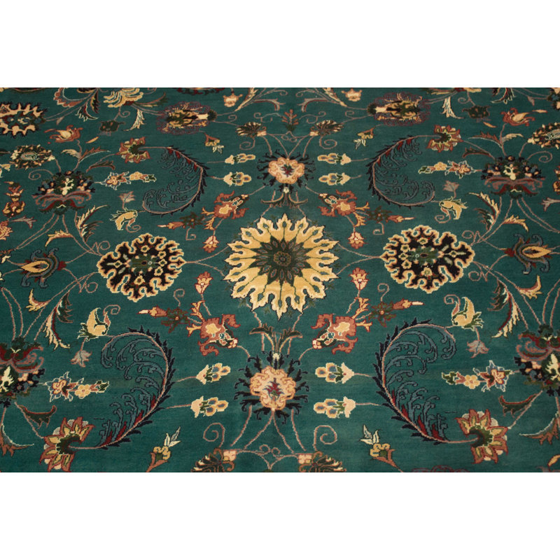 Abarca One-of-a-Kind 10' X 14' New Age Wool Area Rug in Green