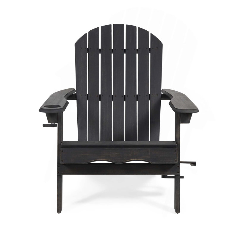 BELLWOOD ADIRONDACK CHAIR WEATHER RESISTANT CHAIR FOR OUTDOOR POOL GARDEN, Dark Gray