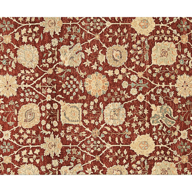High-Quality Hand-Knotted Red And Gold Area Rug