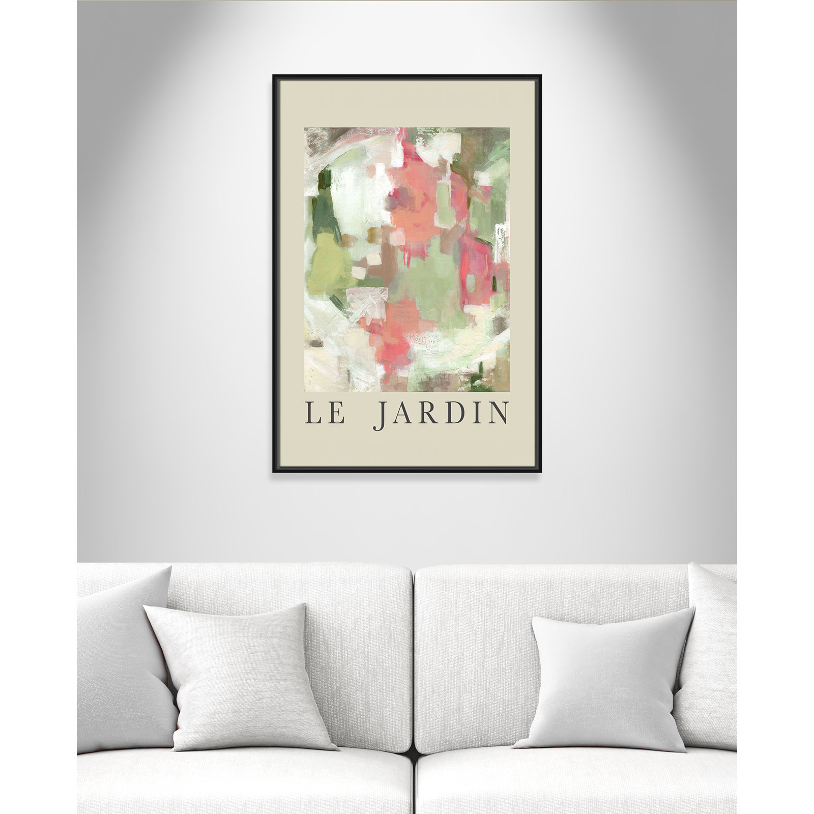 Riya "Le Jardin" Print by Carol Robinson, Black Floater Frame, No, 37.5" H x 25.5" W x 2" D