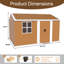 Grande remise en métal de 8 pi x 12 pi avec porte verrouillable, ventilation et espace intelligent - Économiser pour les outils de jardin Mobilier de patio