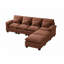 Canapé modulaire en chenille réversible de 116 po en forme de U avec double repose-pieds-132835670
