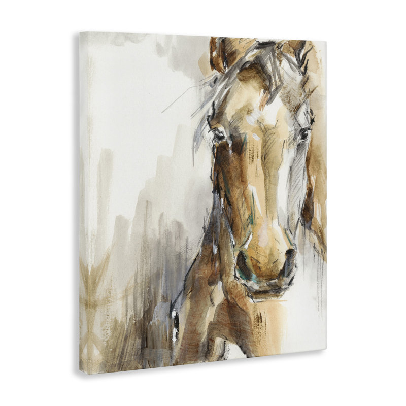 «Horse Portrait Orange Brown Animal» - reproduction d'art, H 30 po x l 24 po