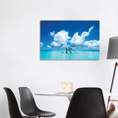 Sea Plane Resting On Turqoise Island Water by James Vodicka - Wrapped Canvas Gallery-Wrapped Canvas Giclée
