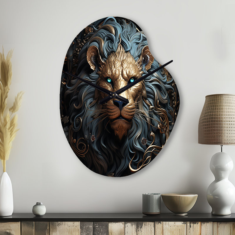 Majestic Lion II - Horloge murale en forme de lion, horloge murale moderne, Petit