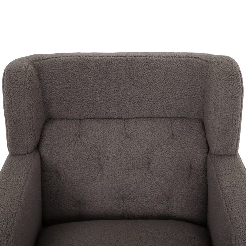 Charvae Upholstered Tufted Accent Chair, Brown Teddy