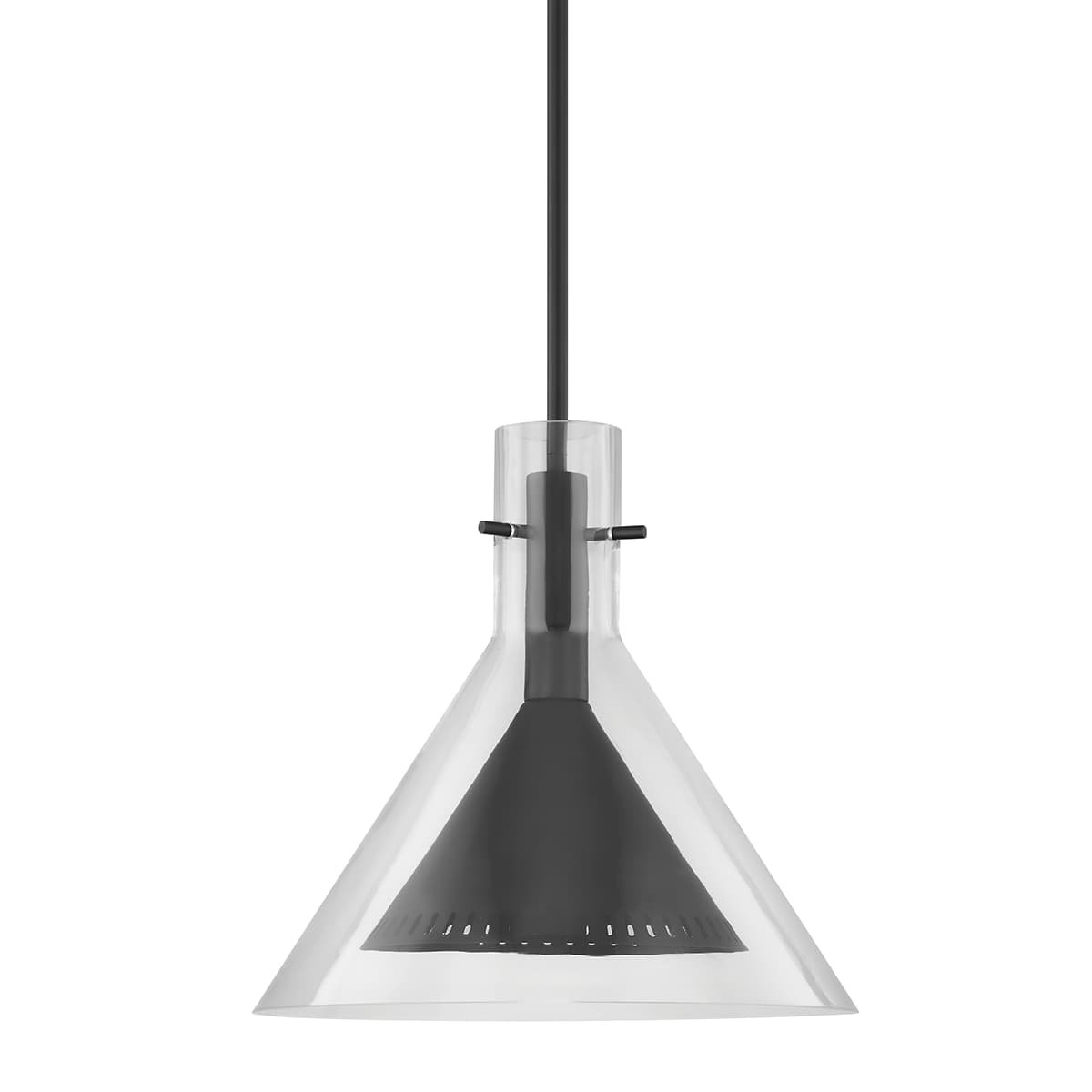 Breathe Single Light Glass Iron Dimmable Pendant, 14" H