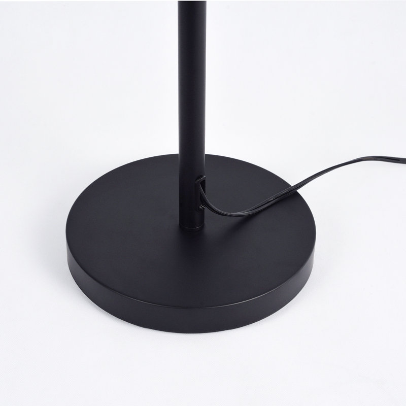 Lampe sur pied arquée 62 po avec télécommande, intensité variable, abat-jour en velours bleu marine, ampoule DEL incluse