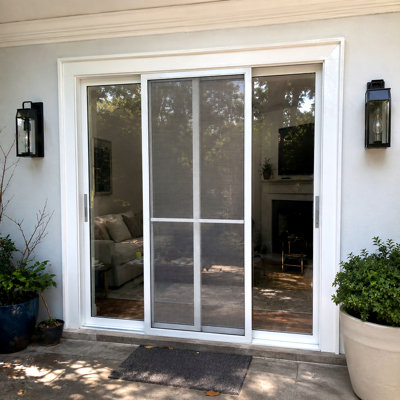 Porte de patio blanche l 120 po x H 80 po en verre pliable pliable Aluminium pliable avec écran rétractable (2 + 0)