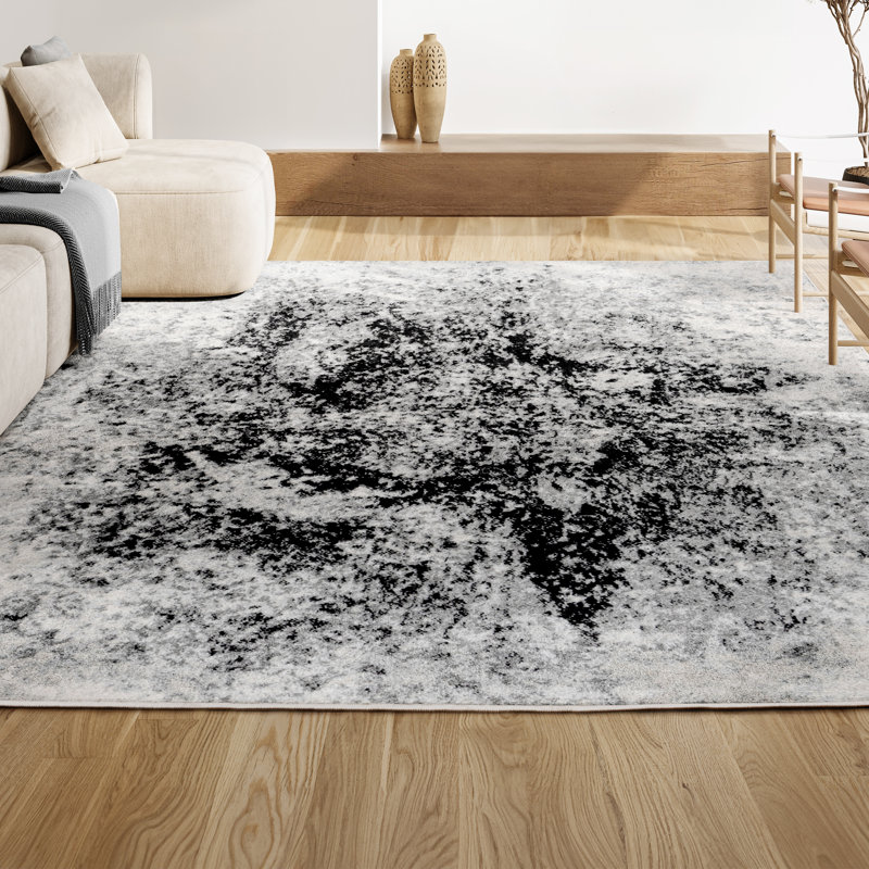 Tapis crème / gris Bettencourt, Rectangulaire 3 pi x 5 pi