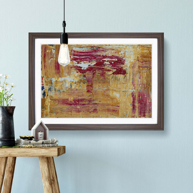 Abstract Art Painting Vol.156 by S.Johnson - Picture Frame Painting Print, 62cm H x 87cm W x 2cm D, Walnut Framed