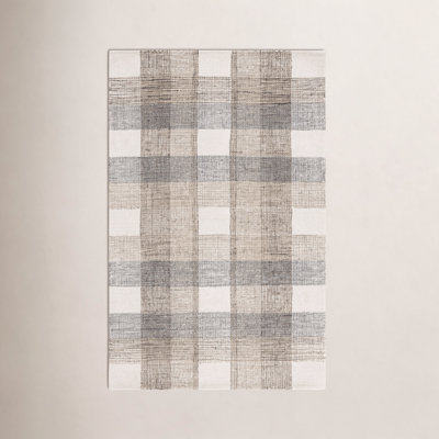 Hand-Tufted Wool Plaid Rug