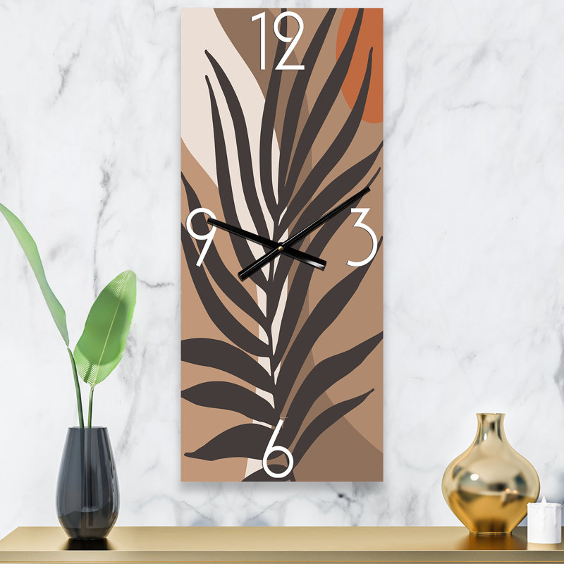Tropical Leaf Silhouettes and Shapes II - Modern Wall Clock, Small