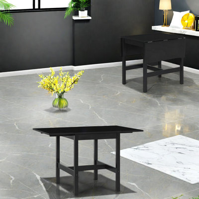 Extendable Black Wood Dining Tables (table only, no chairs, complete with top and legs) for Small Kitchen