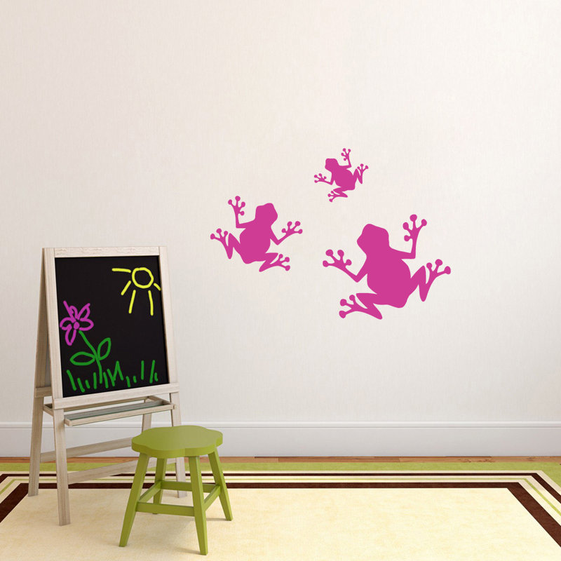Ensemble d'adhésif décoratif 3 pièces grenouilles, Rose vif