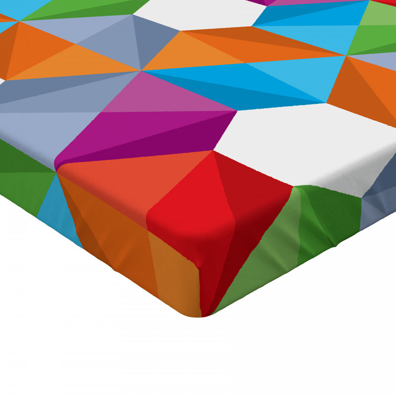 Microfiber Geometric Fitted Sheet, Full Fitted Sheet