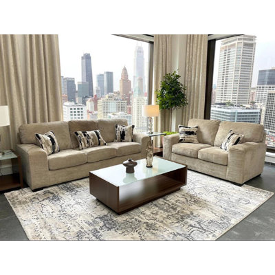 Heywood 2-piece Coco Faux Fur Sofa Set